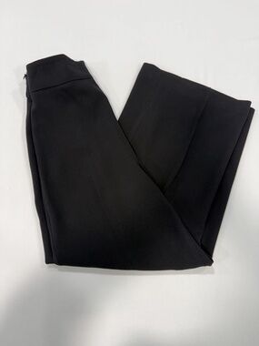 Zara Black High Waist Wide Leg Trousers Side Zip Pleated Front Size XS